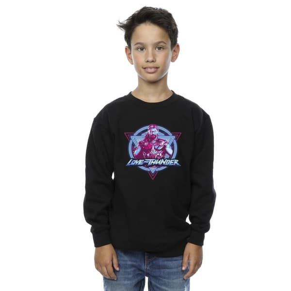 Marvel Boys Thor Love And Thunder Neon Badge Sweatshirt