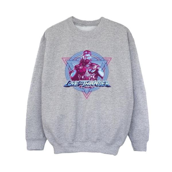 Marvel Boys Thor Love And Thunder Neon Badge Sweatshirt