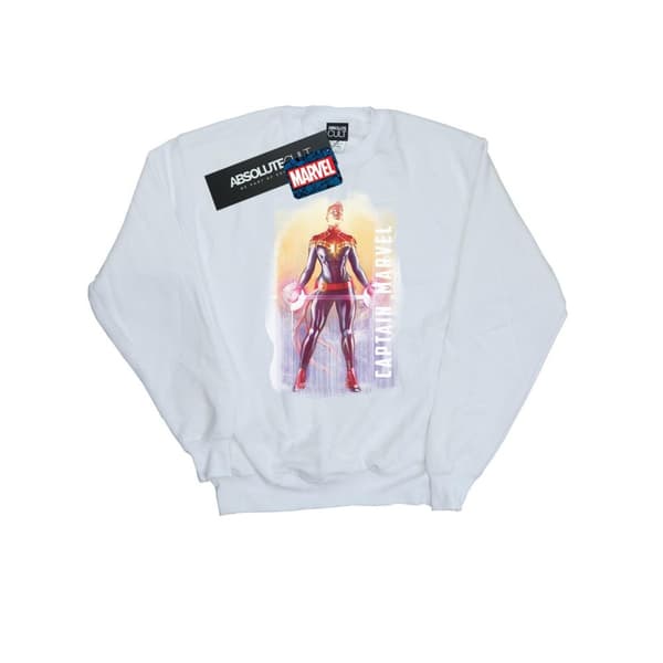 Marvel Mens Captain Marvel Watercolour Sweatshirt