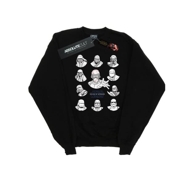 Star Wars: The Rise of Skywalker Mens First Order Character Line Up Mono Sweatshirt Black S