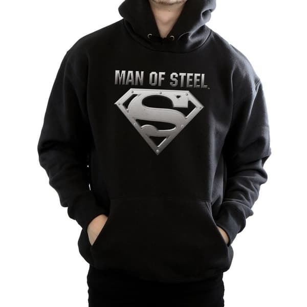 DC Comics Mens Superman Man Of Steel Shield Hoodie
