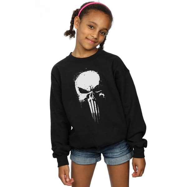 Marvel Girls The Punisher Spray Skull Sweatshirt