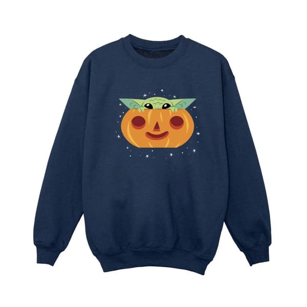 Star Wars Boys The Mandalorian Grogu Pumpkin Sweatshirt