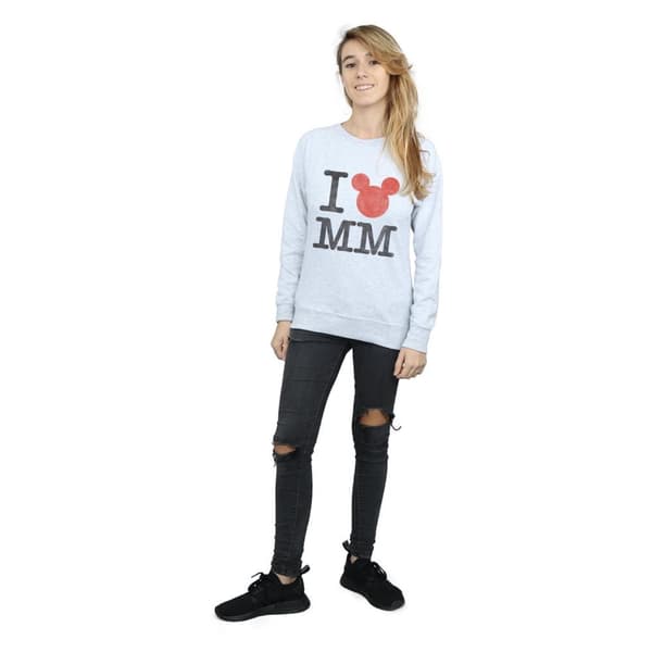 Disney Womens/Ladies Mickey Mouse I Love Mickey Sweatshirt