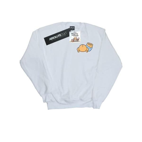 Disney Mens Winnie The Pooh Backside Breast Print Sweatshirt White 5XL