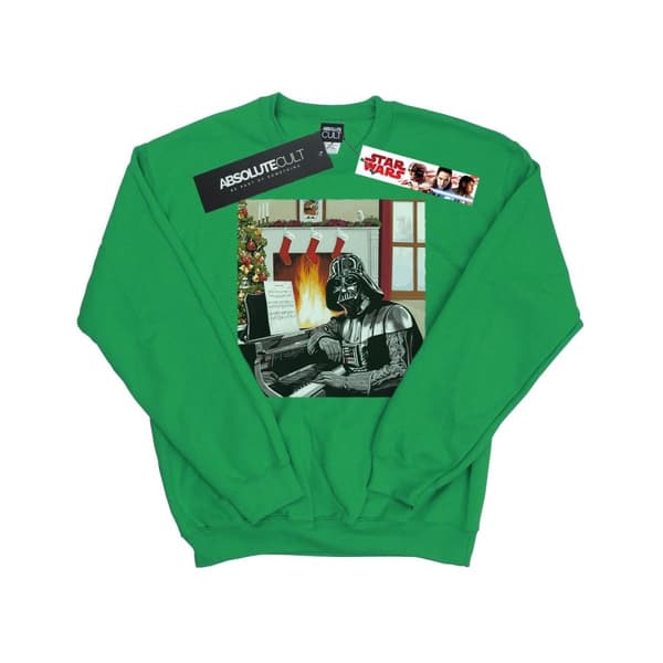 Star Wars Mens Darth Vader Christmas Piano Sweatshirt Irish Green XL