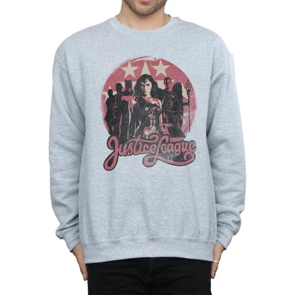 DC Comics Mens Justice League Movie Group Pose Sweatshirt