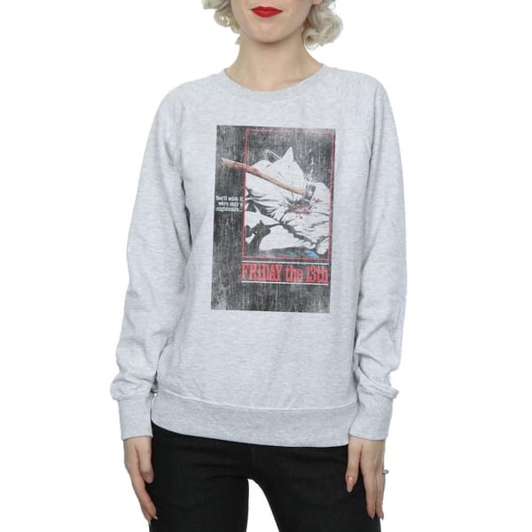 Friday 13th Dam/kvinnor Distressed Axe Poster Sweatshirt