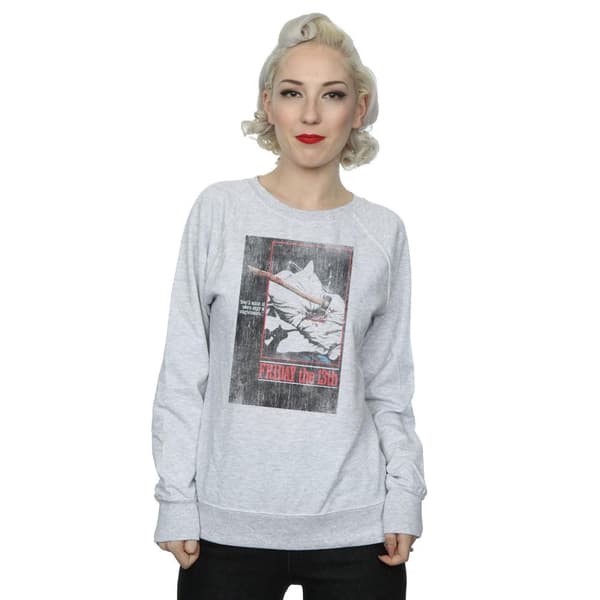 Friday 13th Dam/kvinnor Distressed Axe Poster Sweatshirt