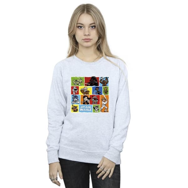 Star Wars Womens/Ladies Comic Drawing Montage Sweatshirt