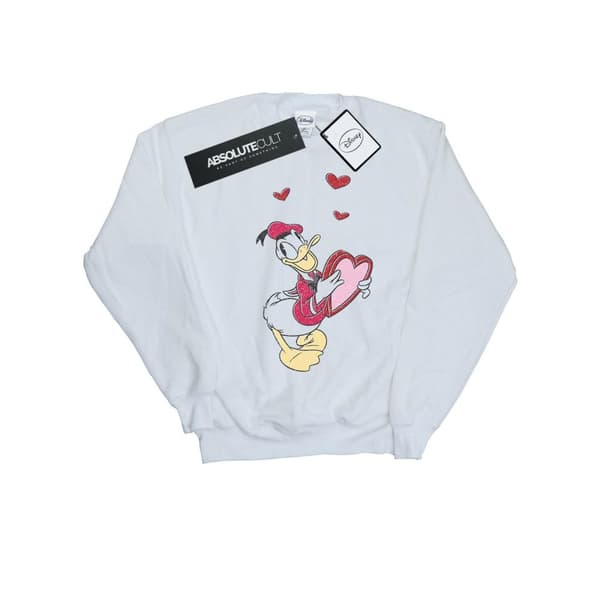 Disney Mens Donald Duck Love Heart Sweatshirt