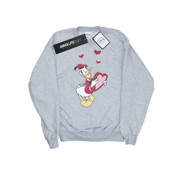 Disney Mens Donald Duck Love Heart Sweatshirt