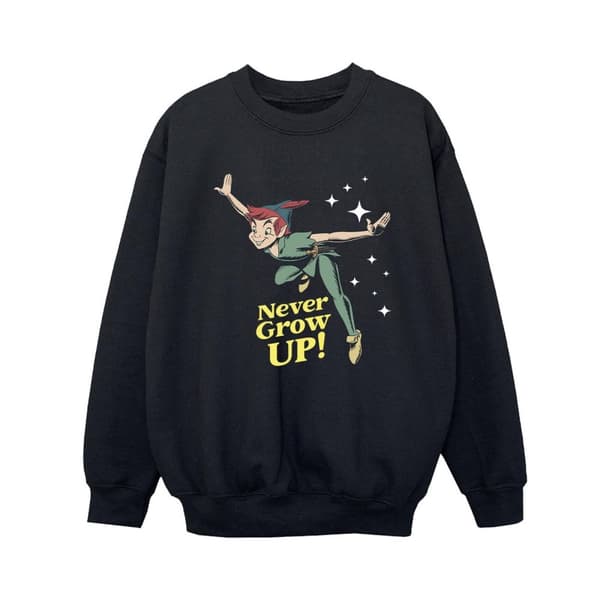 Disney Boys Peter Pan Never Grow Up Sweatshirt Black 7-8 Years