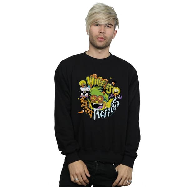 DC Comics Mens Teen Titans Go Waffle Mania Sweatshirt