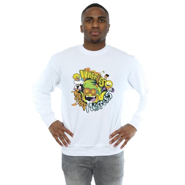 DC Comics Mens Teen Titans Go Waffle Mania Sweatshirt