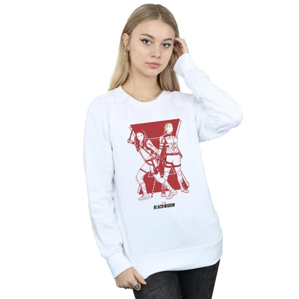 Marvel Womens/Ladies Black Widow Movie Sisters Silhouette Sweatshirt