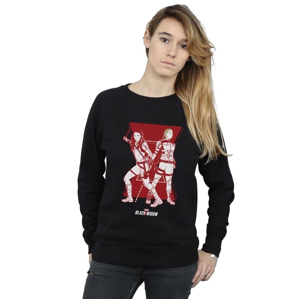Marvel Womens/Ladies Black Widow Movie Sisters Silhouette Sweatshirt