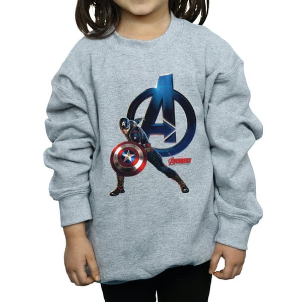 Marvel Girls Captain America Pose Sweatshirt