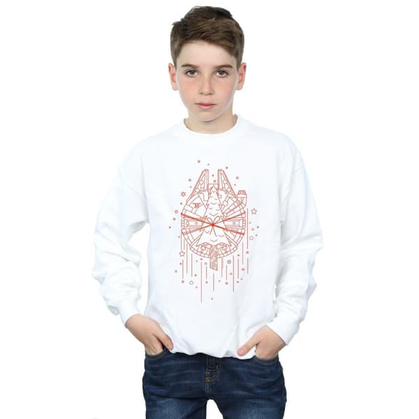 Star Wars Boys Millennium Falcon Christmas Tree Delivery Sweatshirt