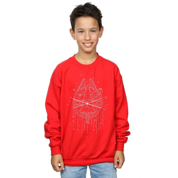 Star Wars Boys Millennium Falcon Christmas Tree Delivery Sweatshirt