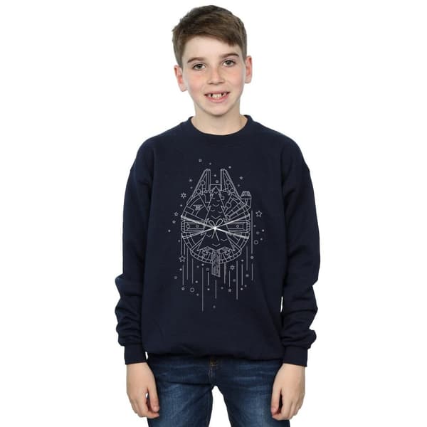 Star Wars Boys Millennium Falcon Christmas Tree Delivery Sweatshirt