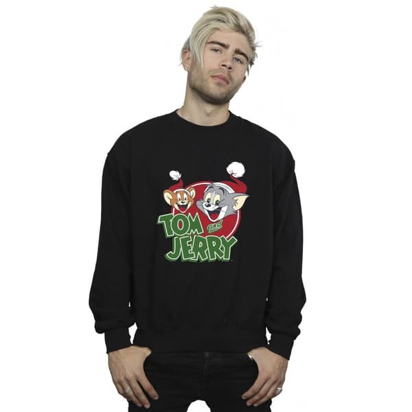 Tom And Jerry Mens Christmas Hat Logo Sweatshirt
