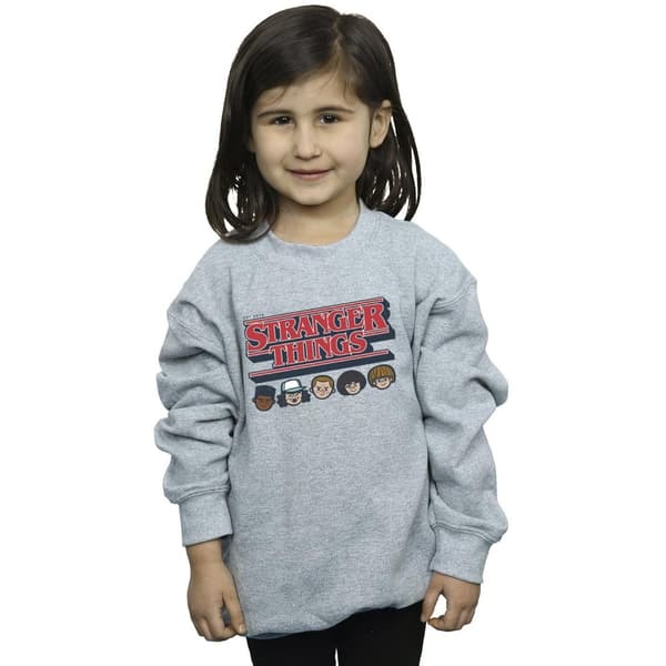 Netflix Girls Stranger Things Caricature Logo Sweatshirt