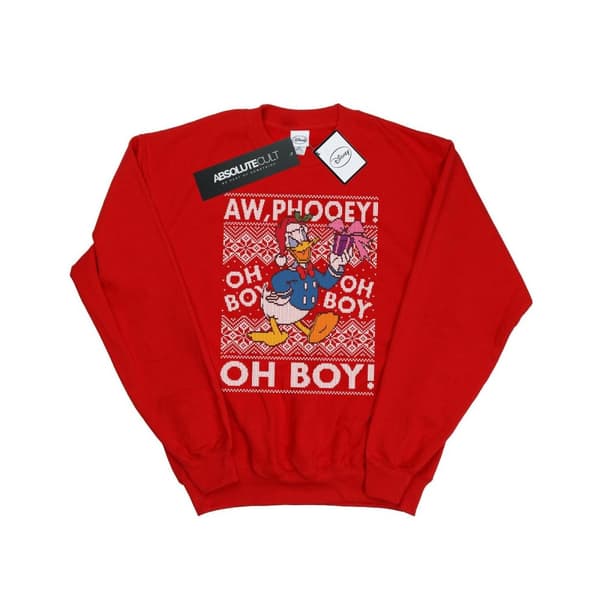 Disney Mens Donald Duck Christmas Fair Isle Sweatshirt