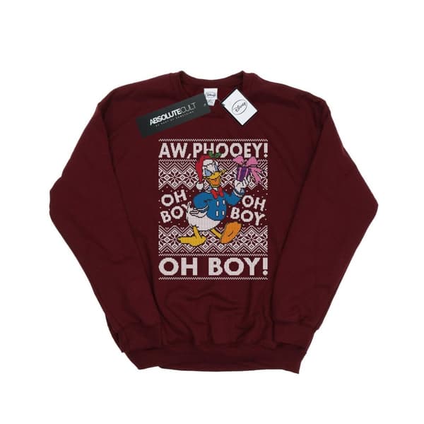 Disney Mens Donald Duck Christmas Fair Isle Sweatshirt