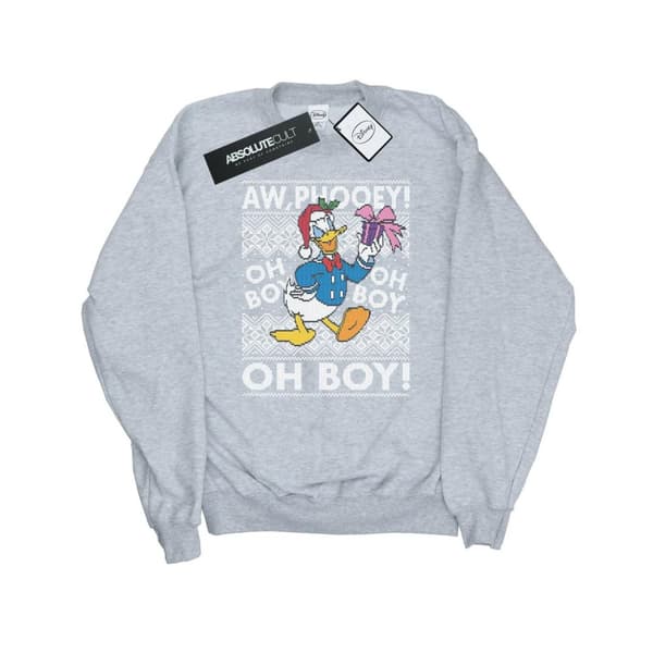 Disney Mens Donald Duck Christmas Fair Isle Sweatshirt