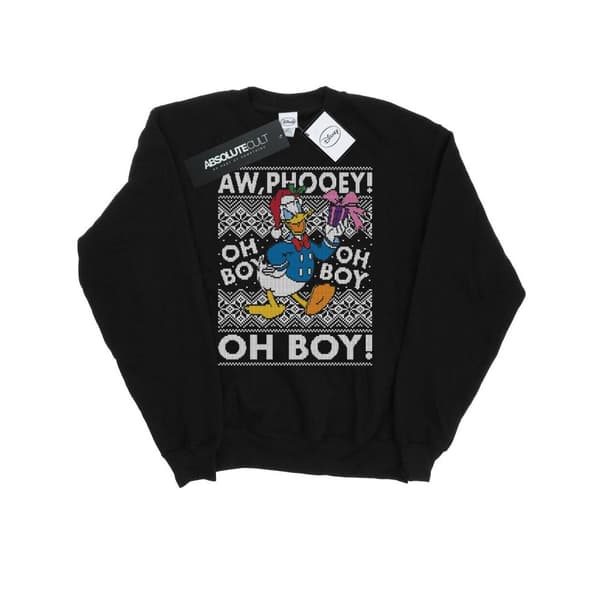 Disney Mens Donald Duck Christmas Fair Isle Sweatshirt