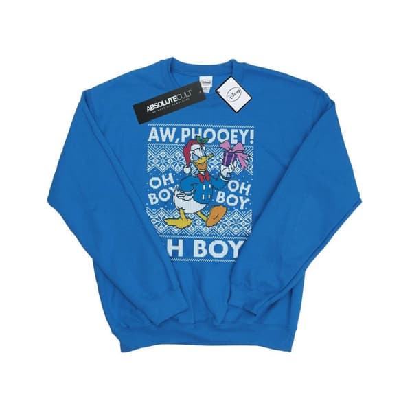 Disney Mens Donald Duck Christmas Fair Isle Sweatshirt