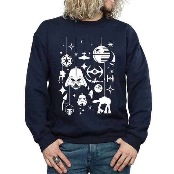 Star Wars Sweatshirt med juldekorationer, herr