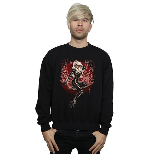 Marvel Svart katt spindelnät sweatshirt för herrar