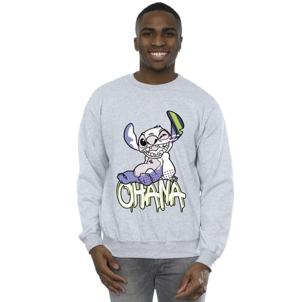 Disney Mens Lilo And Stitch Ohana Graffiti Sweatshirt