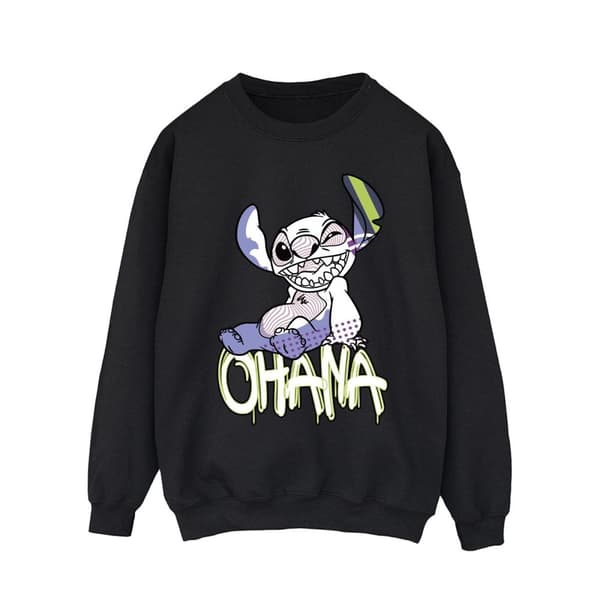 Disney Lilo And Stitch Ohana Graffiti-tröja för män Black M