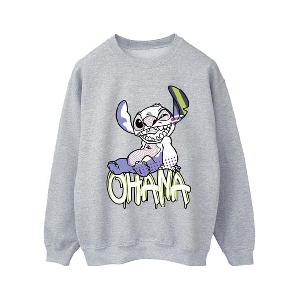 Disney Mens Lilo And Stitch Ohana Graffiti Sweatshirt