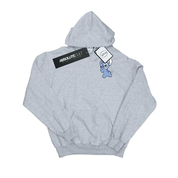 Disney Lilo And Stitch Stitch - huvtröja med brösttryck på baksidan Sports Grey M