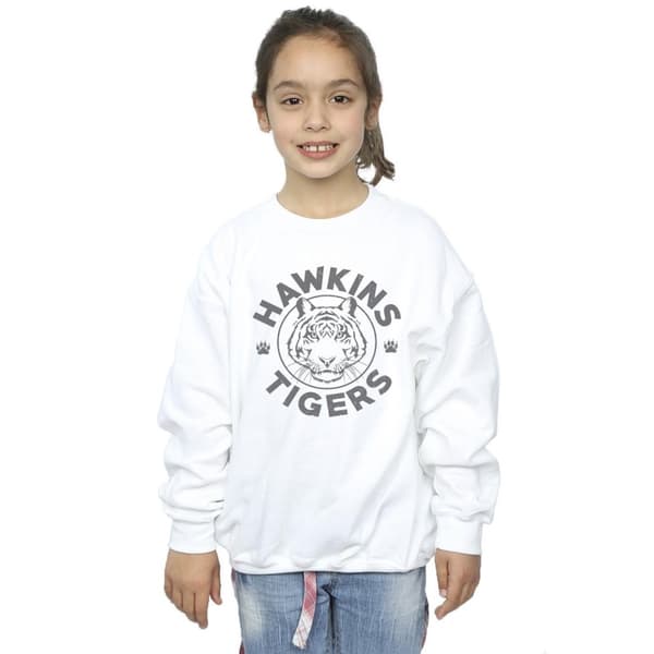 Netflix Stranger Things Hawkins Grå Tiger Sweatshirt för flickor