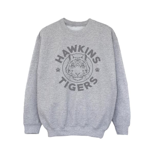 Netflix Stranger Things Hawkins Grå Tiger Sweatshirt för flickor