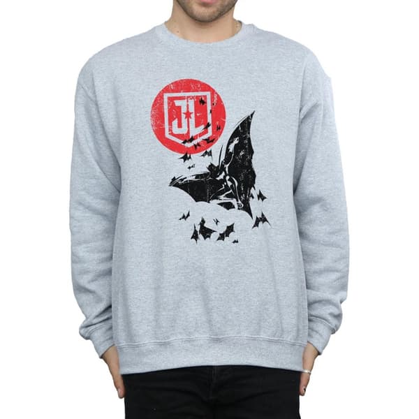 DC Comics Mens Justice League Movie Batman Moon Leap Sweatshirt