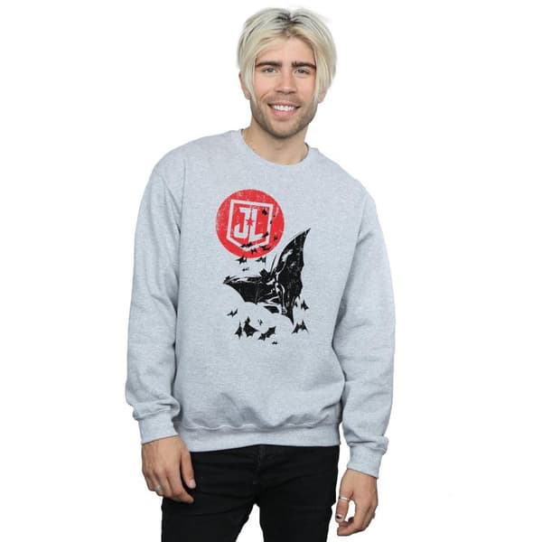 DC Comics Mens Justice League Movie Batman Moon Leap Sweatshirt
