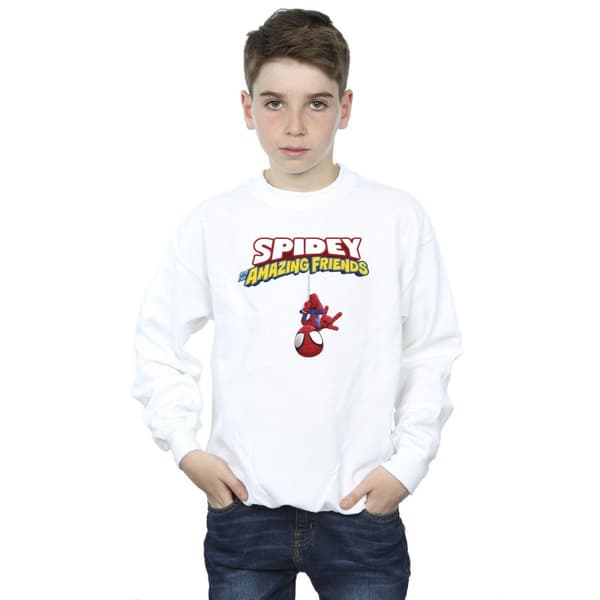 Marvel Boys Spider-Man Hanging Upside Down Sweatshirt