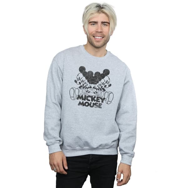 Disney Mens Mickey Mouse Mirrored Sweatshirt