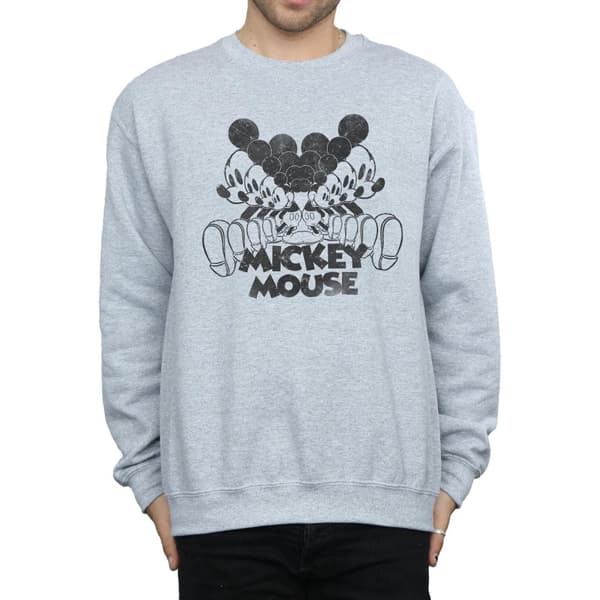 Disney Mens Mickey Mouse Mirrored Sweatshirt