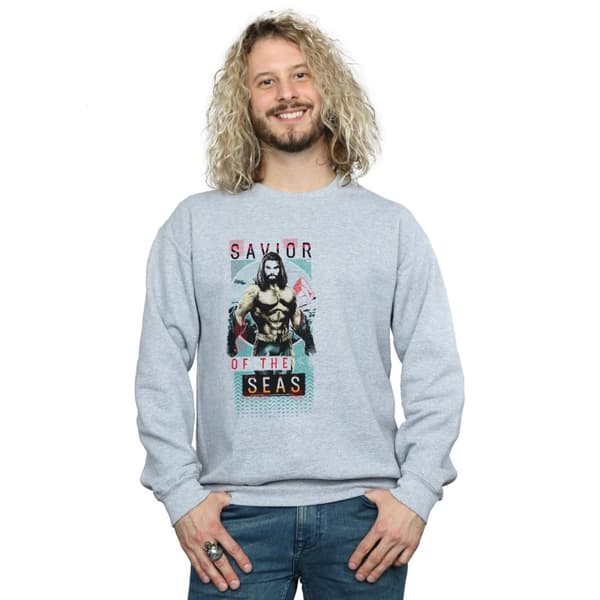 DC Comics Mens Aquaman Saviour Of The Seas Sweatshirt
