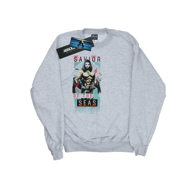 DC Comics Mens Aquaman Saviour Of The Seas Sweatshirt Sports Grey XL