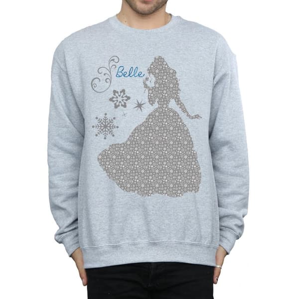 Disney Princess Mens Belle Christmas Silhouette Sweatshirt