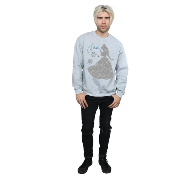 Disney Princess Mens Belle Christmas Silhouette Sweatshirt