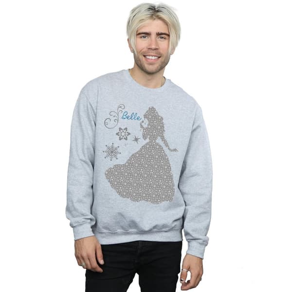 Disney Princess Mens Belle Christmas Silhouette Sweatshirt
